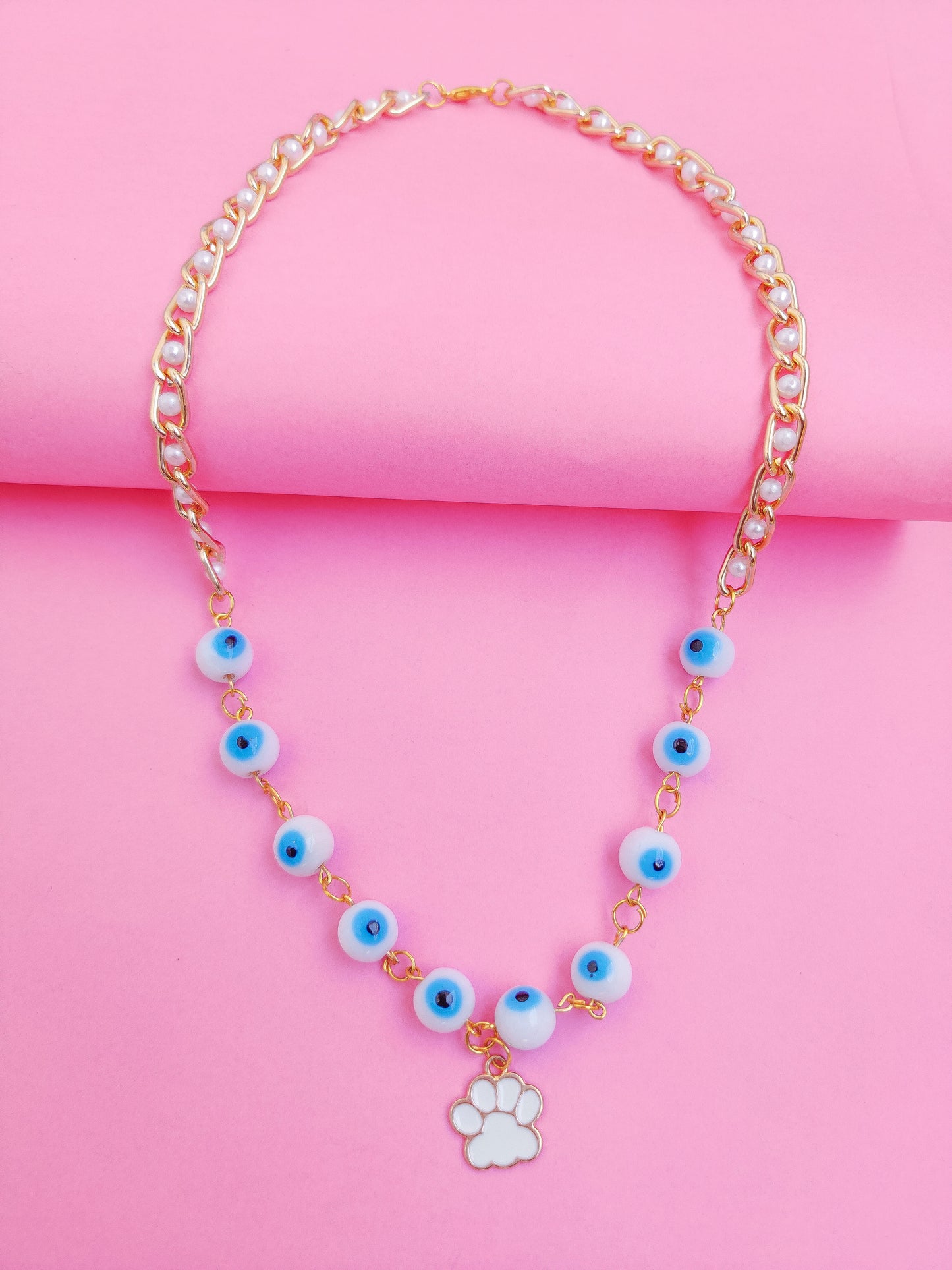 White Evil eye Necklace 2.0 + Bracelet