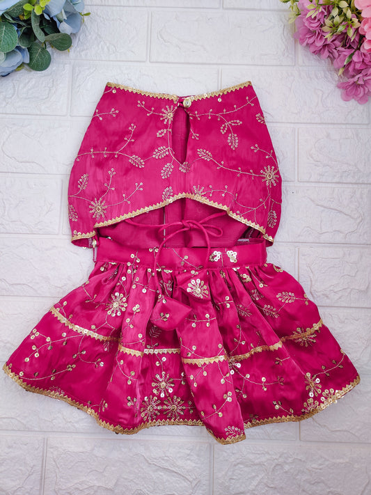 Gulabi Phooljhari Lehenga