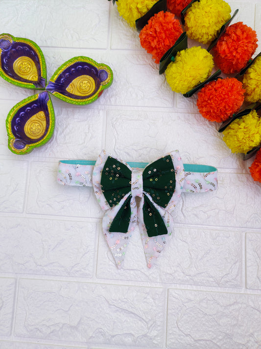 Green Ethnic Sailor Bow for Dogs