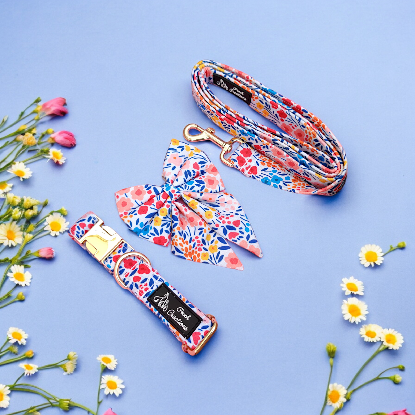 Wildflower Collar + Leash + Sailor Bow