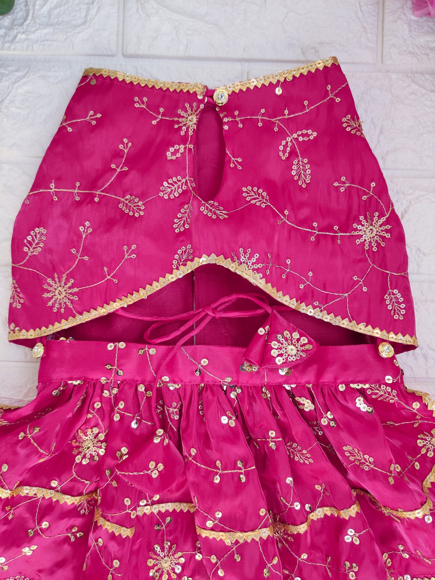 Gulabi Phooljhari Lehenga