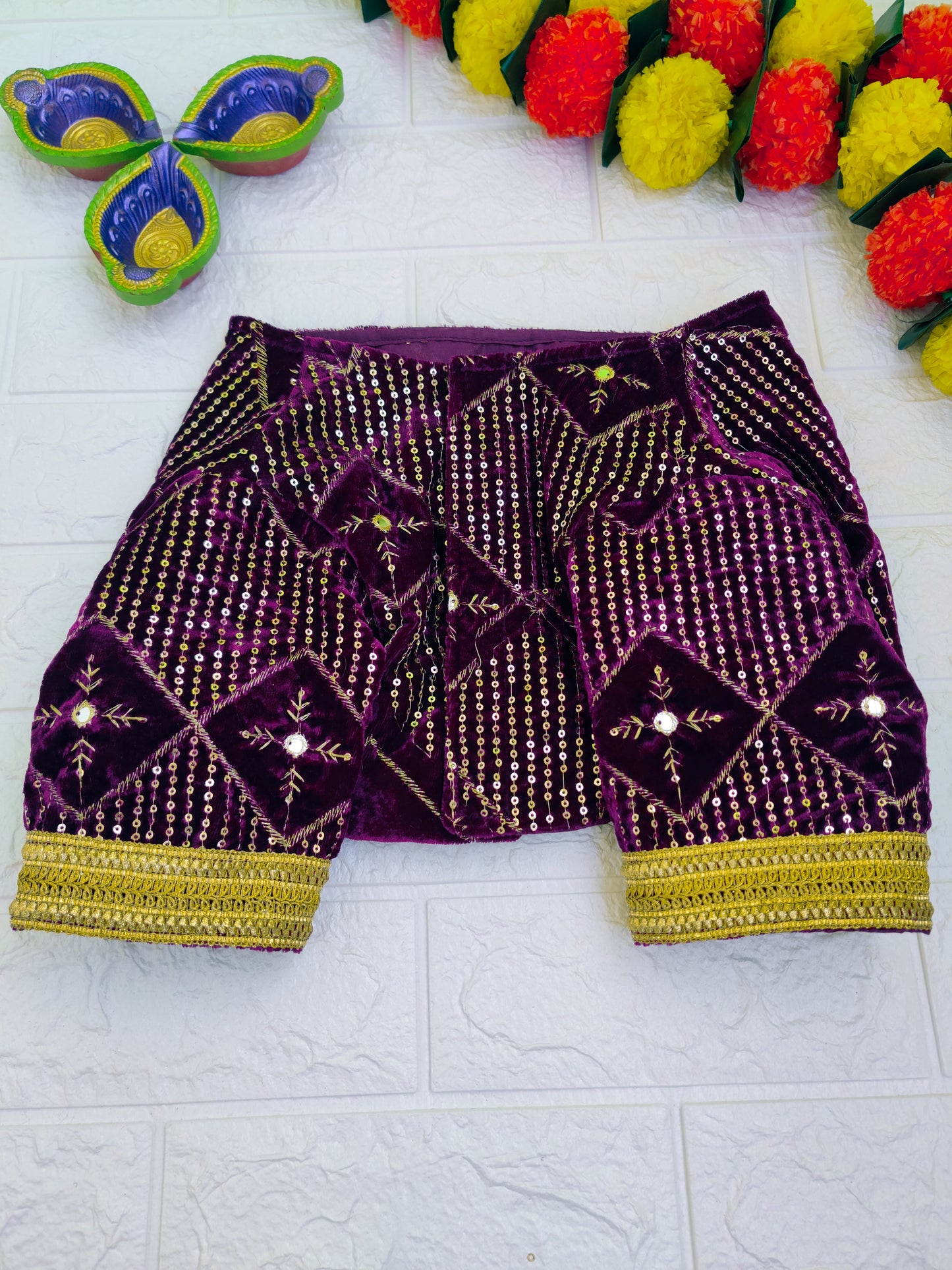 Wine Velvet Lehenga