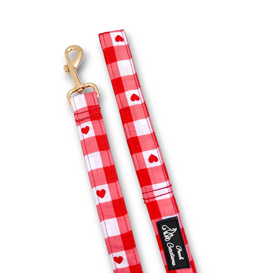 Heartfelt Gingham Leash