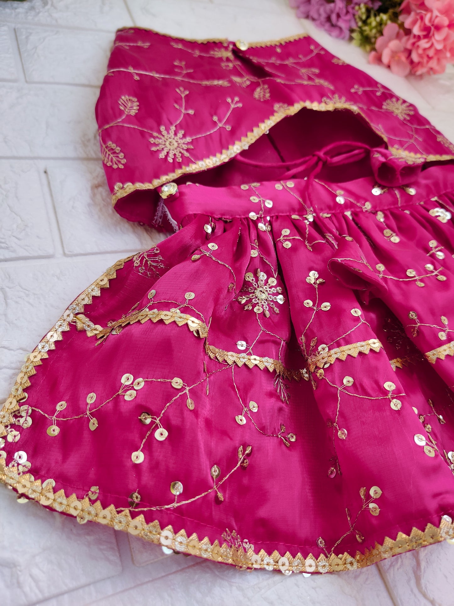 Gulabi Phooljhari Lehenga