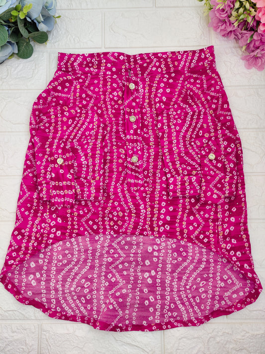 Pink Bandhani Kurta