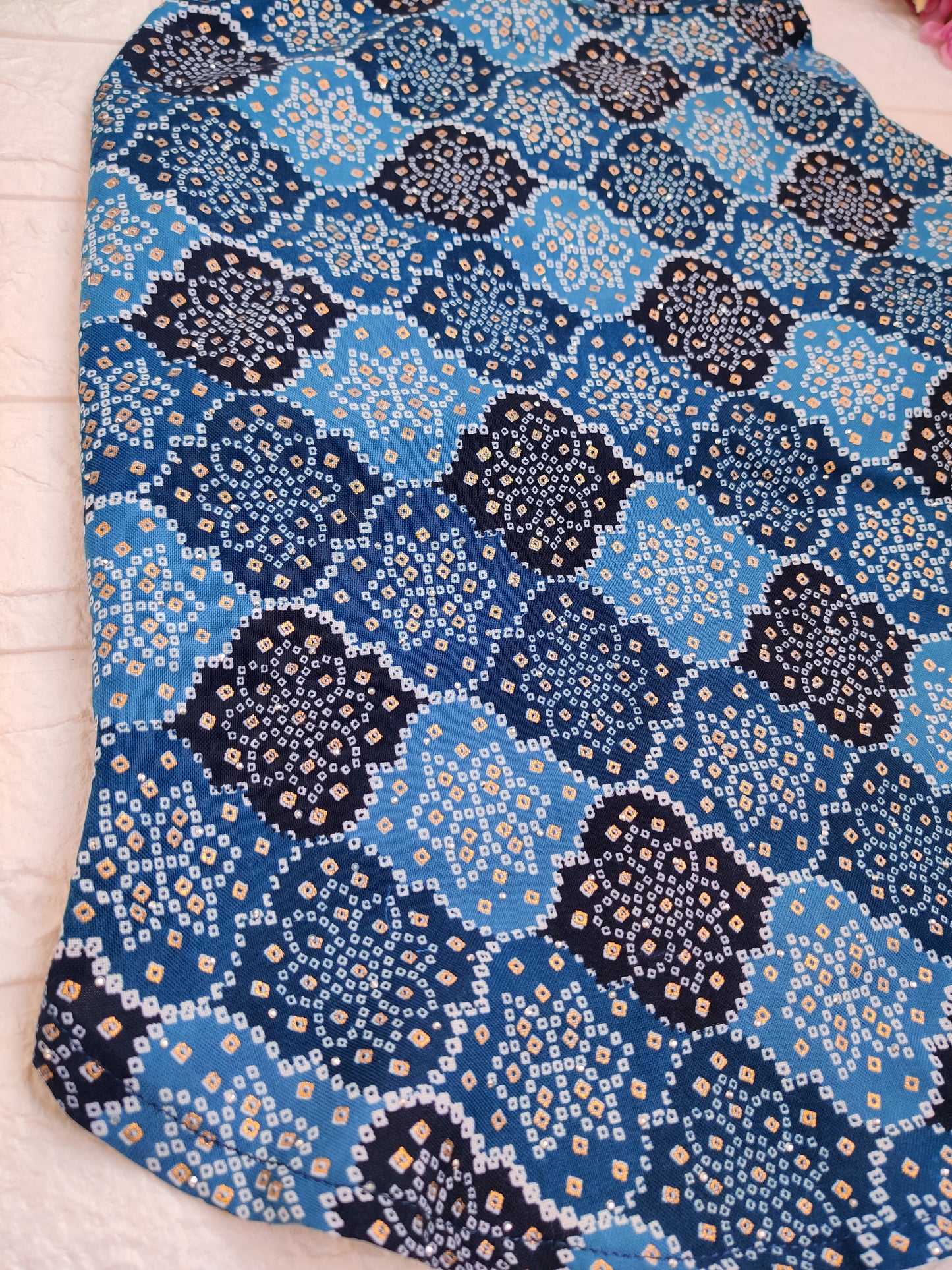 Blue Bandhani Kurta