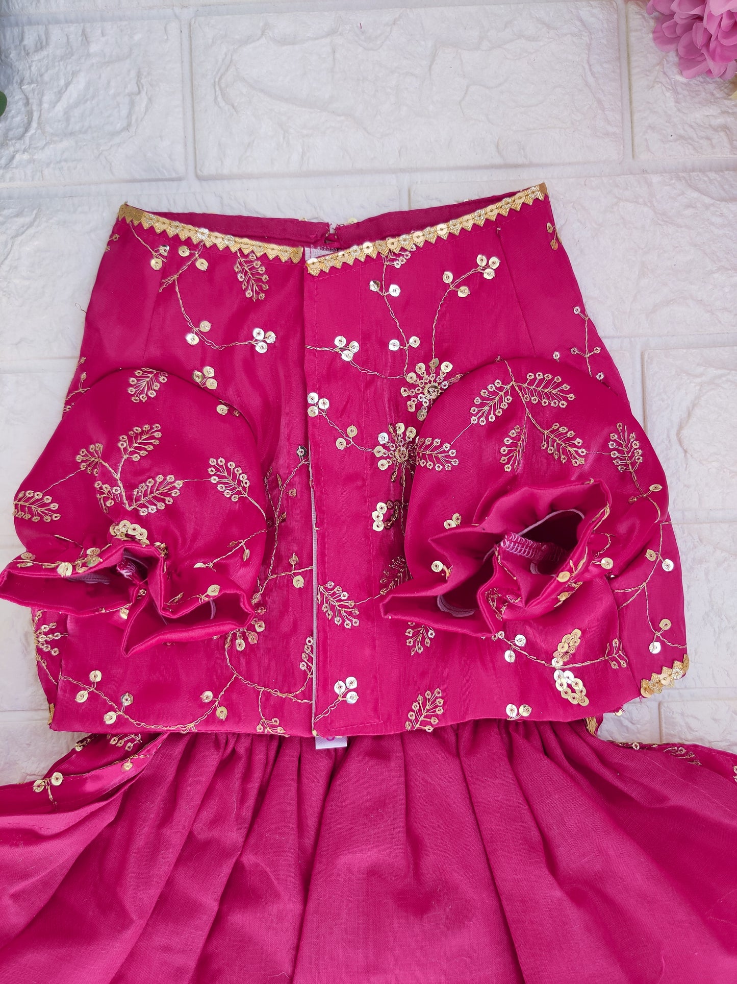 Gulabi Phooljhari Lehenga
