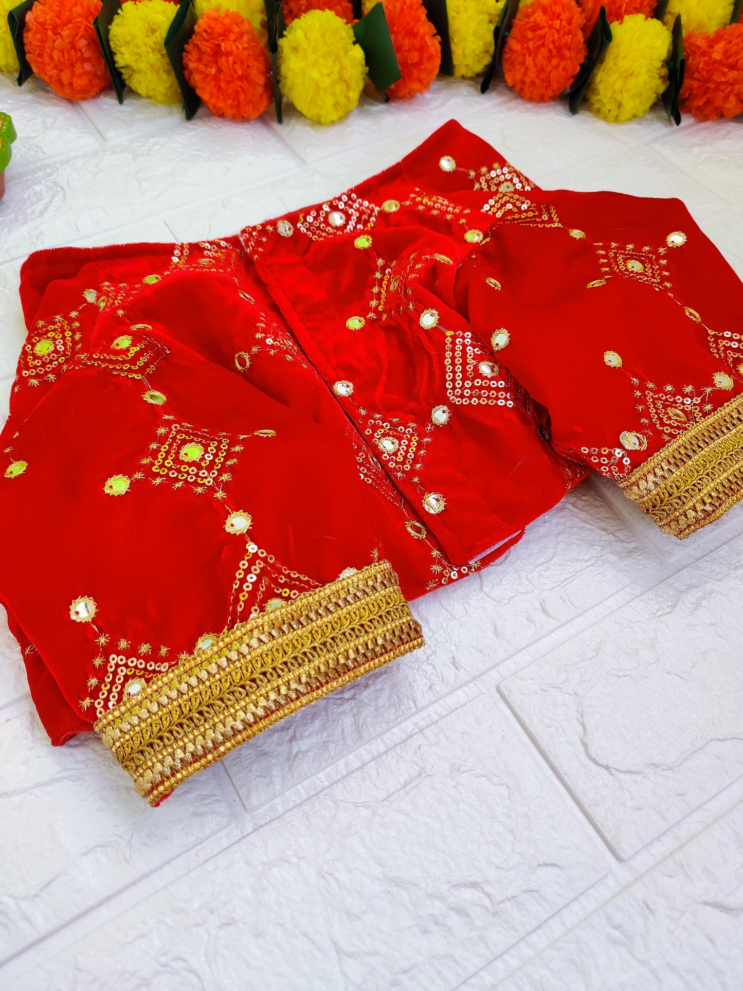 Red Velvet Lehenga
