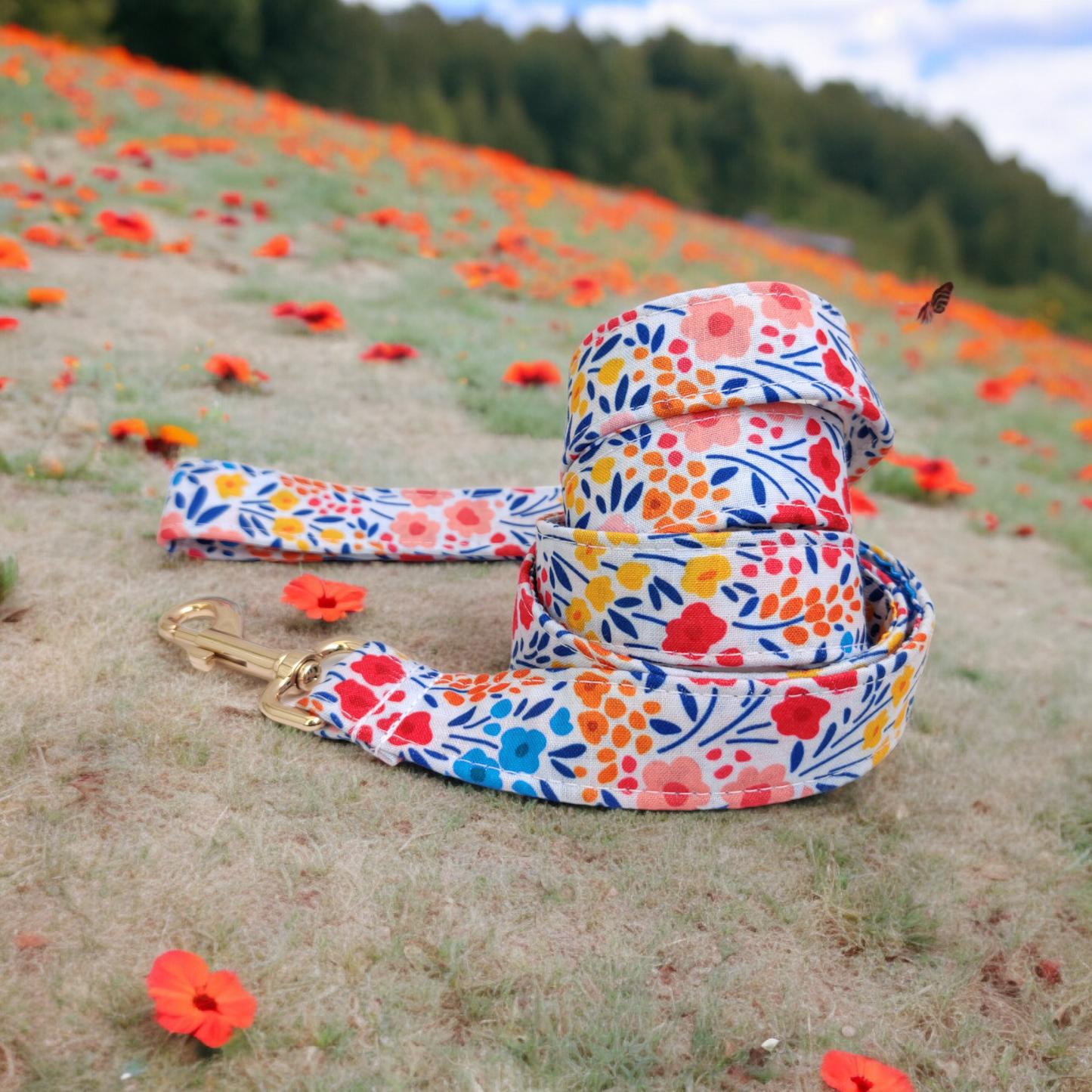 Wildflower Collar + Leash + Sailor Bow
