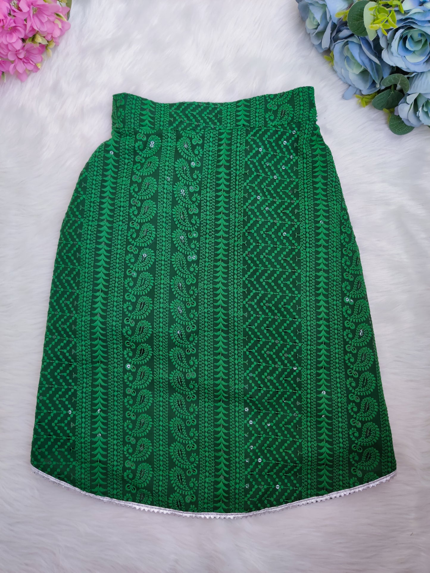 Green Chikankari Dog Kurta + Woman's Kurta + Paw Rakhi