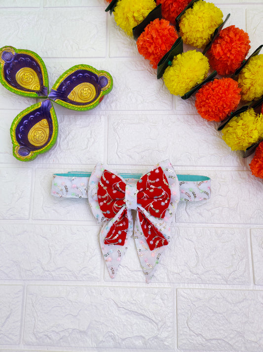 Red Ethnic Sailor Bow for Dogs