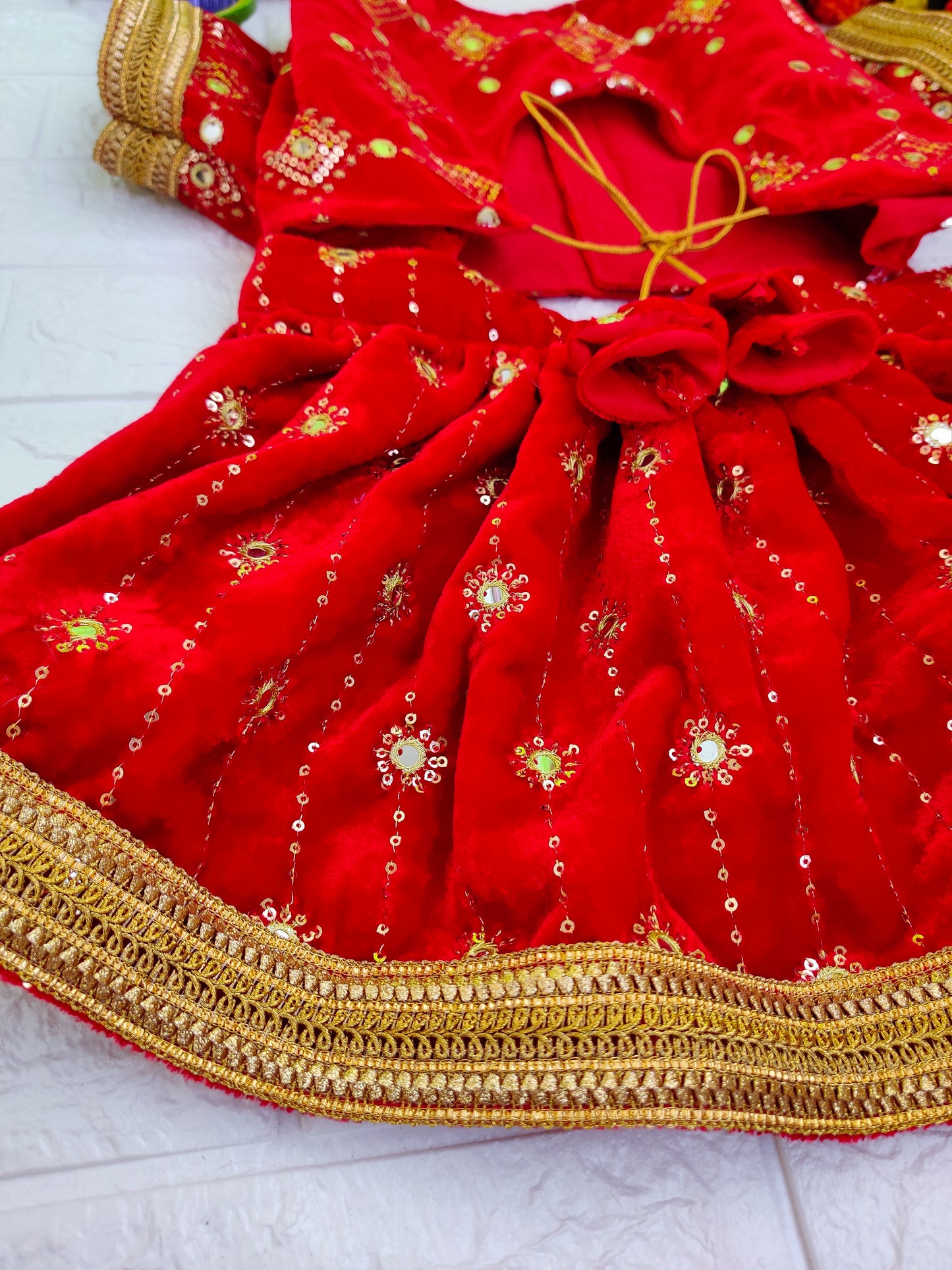Red Velvet Lehenga