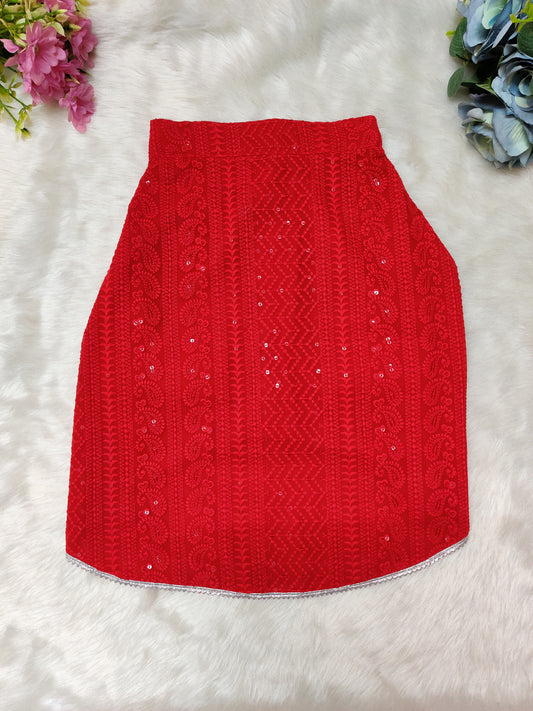 Red Chikankari Kurta