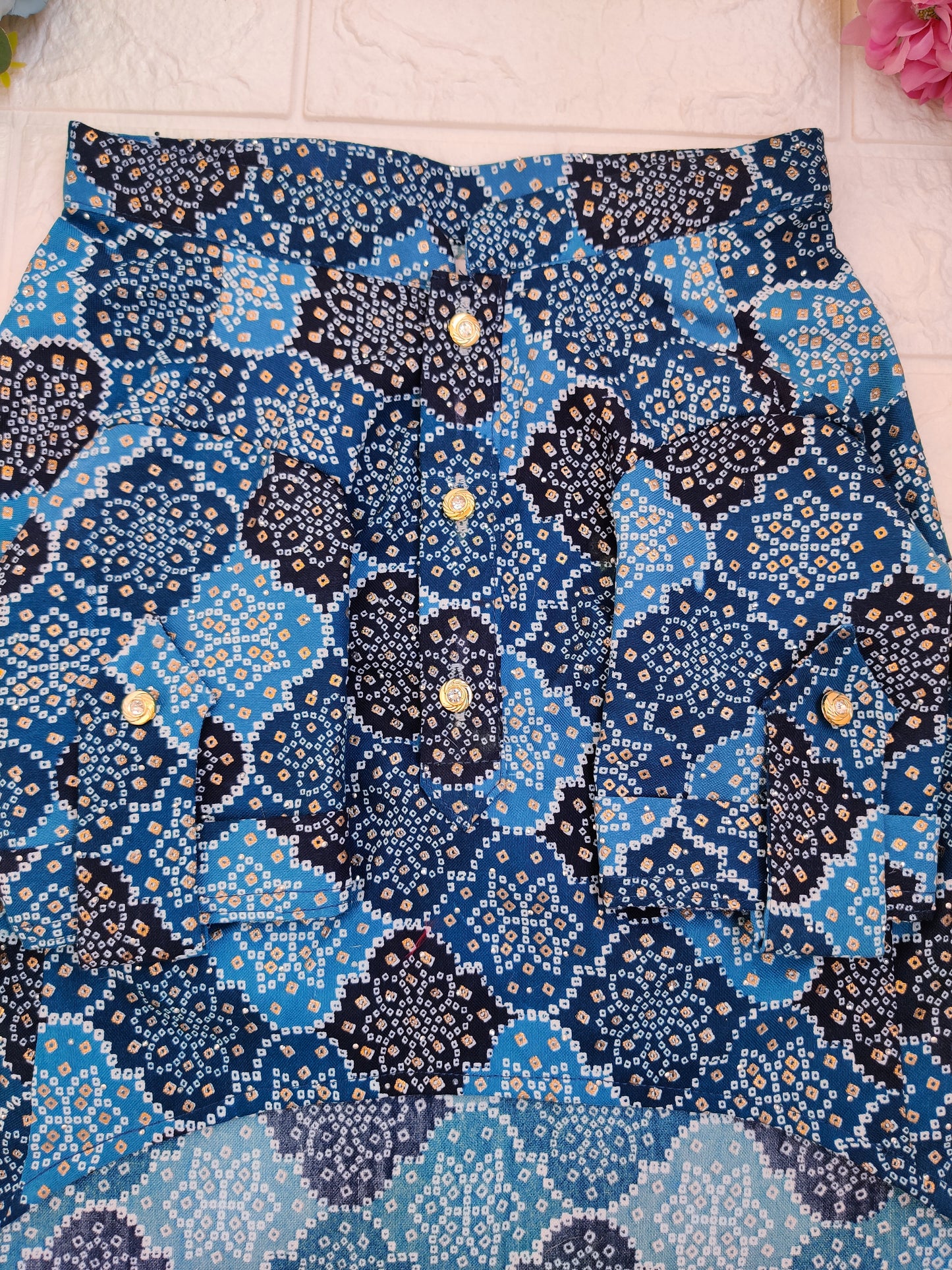 Blue Bandhani Kurta