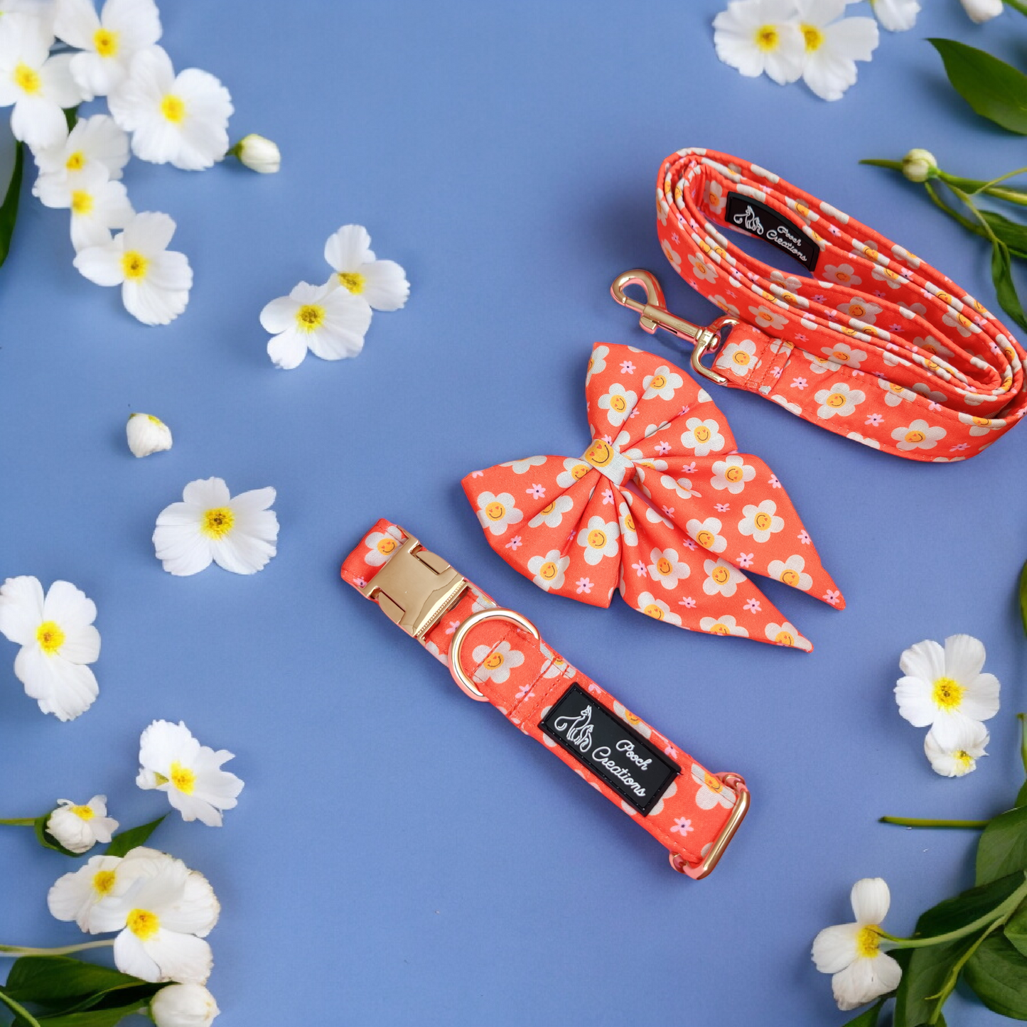 Blooming Smiles Collar + Leash + Sailor Bow