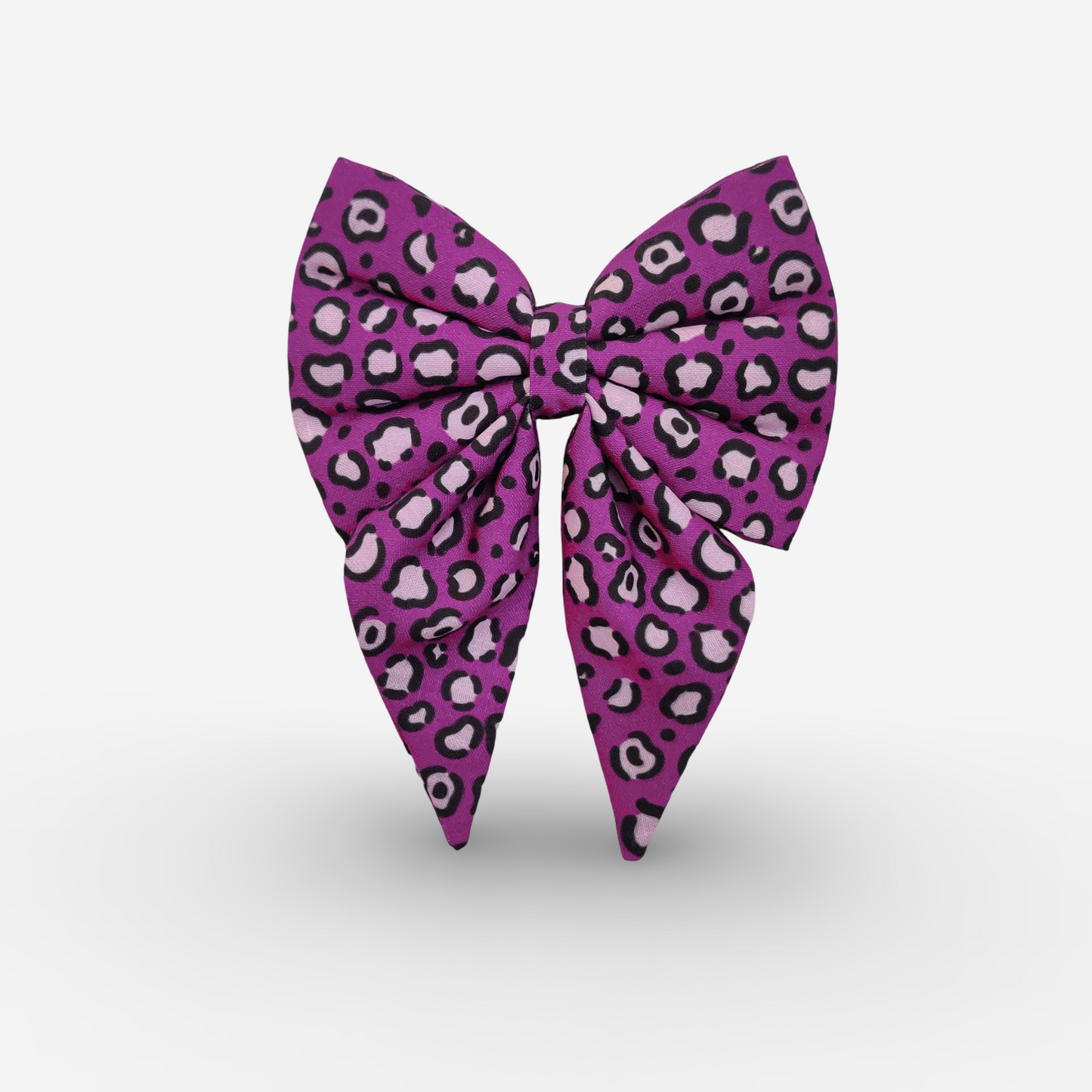 Purple Leopard Sailor Bow for Dogs