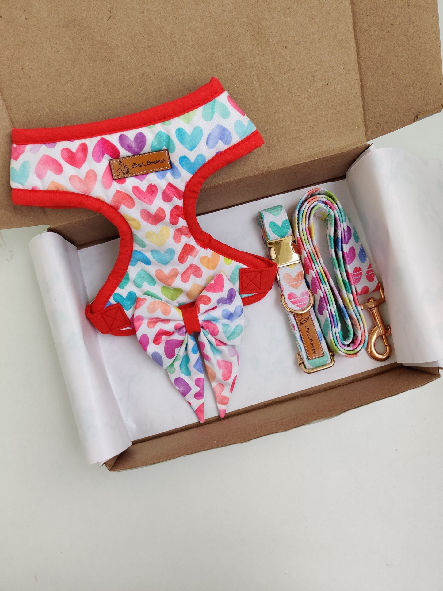 Sweet Heart Harness + Collar + Leash + Sailor Bow