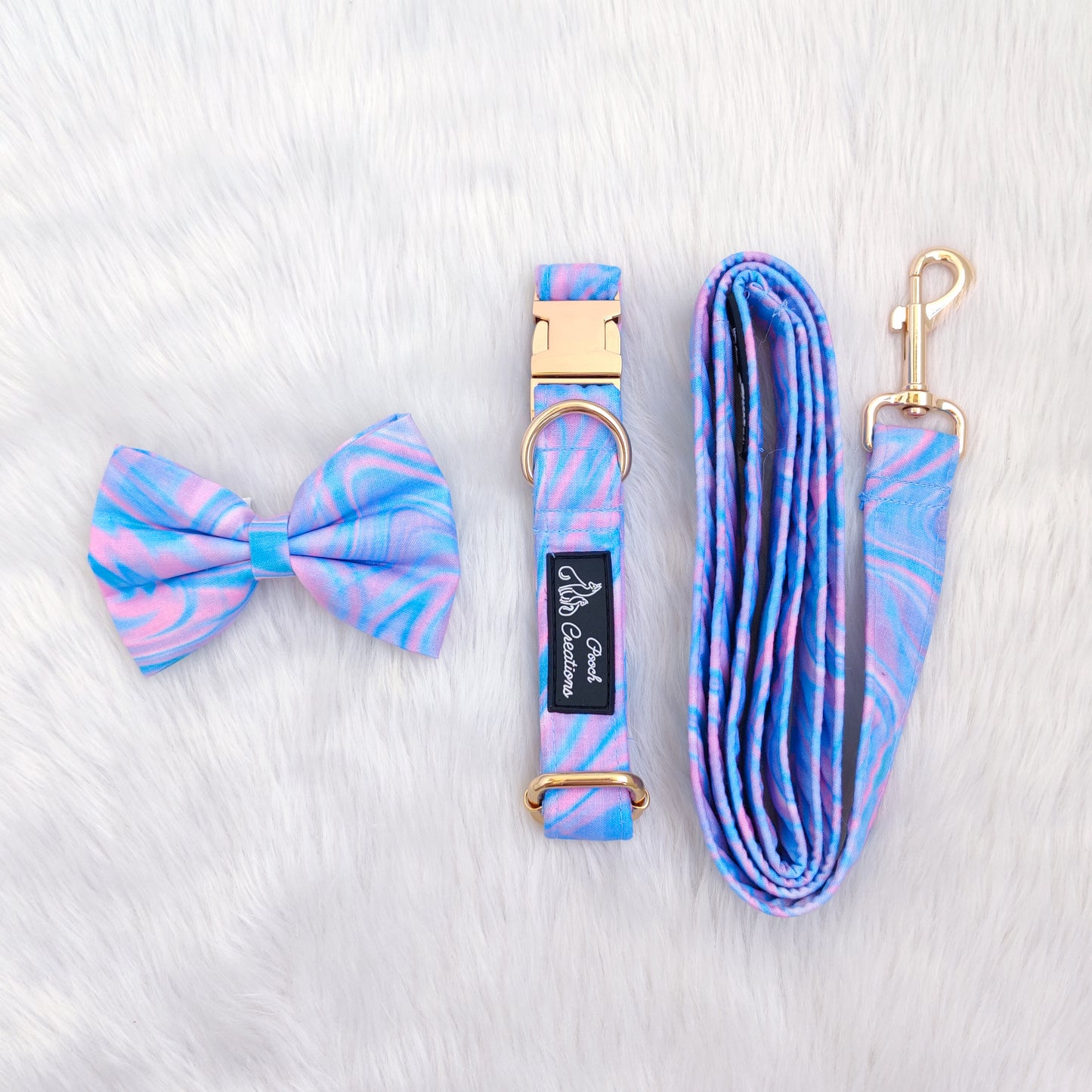 Marble Collar + Leash + Classic Bow
