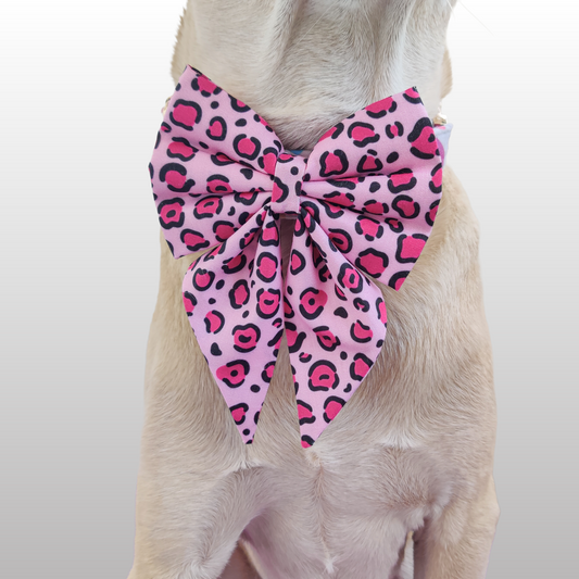 Pink Leopard Bowtie
