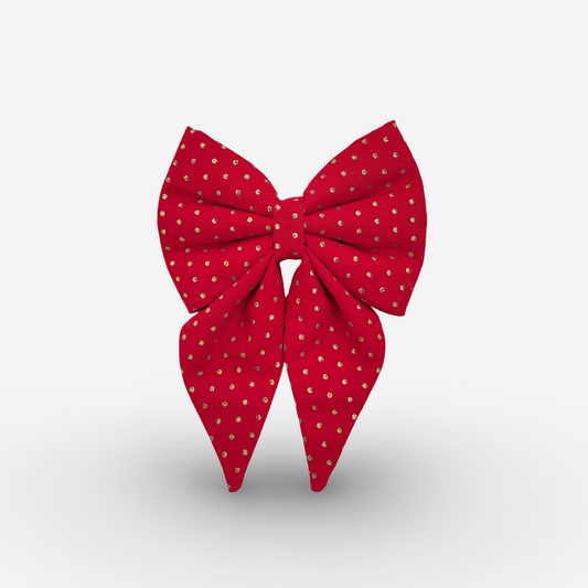 Red Polka Sailor Bow for Dogs