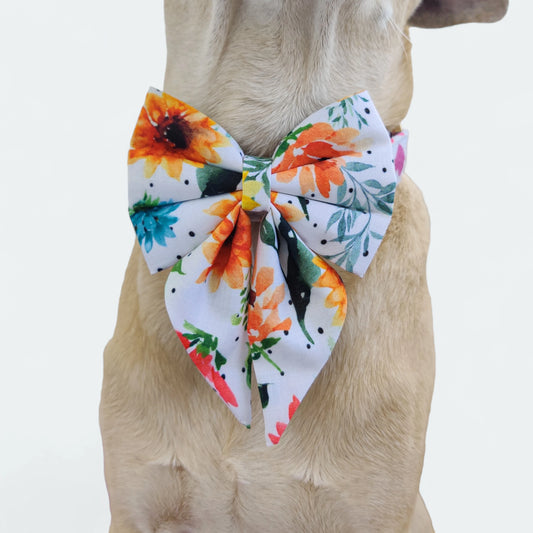 Sunflower Sailor Bow for Dogs