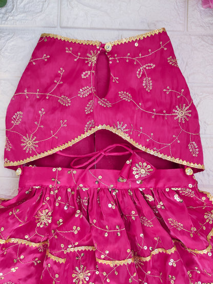 Gulabi Phooljhari Lehenga