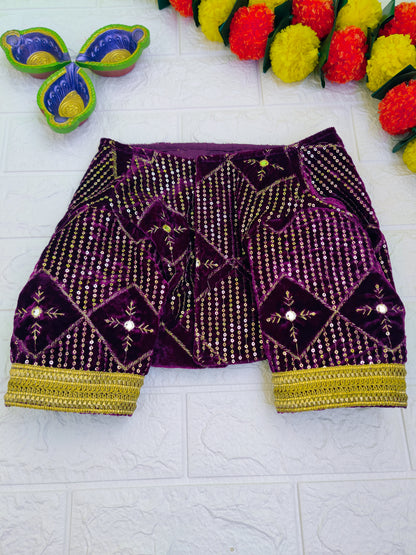 Wine Velvet Lehenga