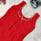Red Chikankari woman's Kurta