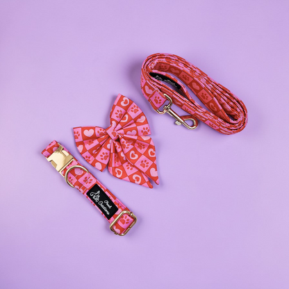 Checkmate Collar + Leash + Sailor Bow for Dogs