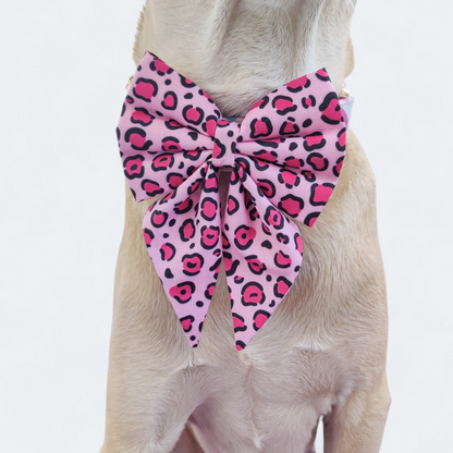 Pink Leopard Bowtie