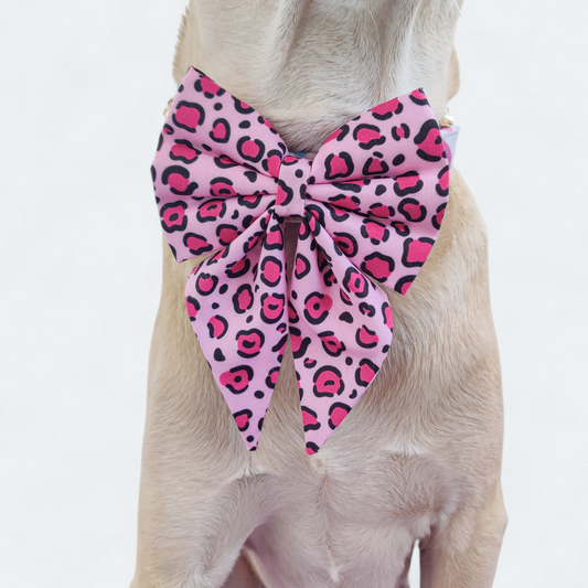 Pink Leopard Bowtie