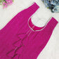 Magenta Chikankari Dog Kurta + Woman's Kurta + Paw Rakhi