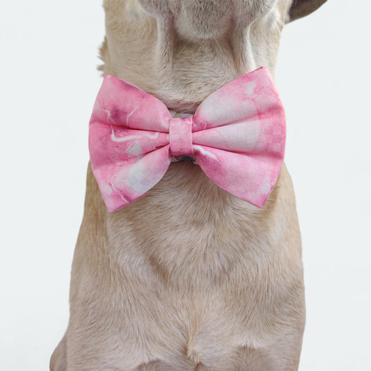 Pink Marble Classic Bow for Dogs