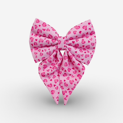 Love Leopard Collar + Leash + Sailor Bow for Dogs