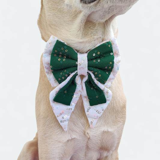 Green Ethnic Sailor Bow for Dogs