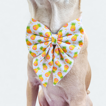 Pineapple in my Heart Sailor Bow for Dogs