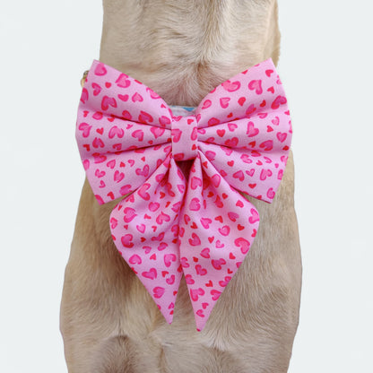Love Leopard Collar + Leash + Sailor Bow for Dogs