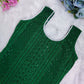 Green Chikankari Dog Kurta + Woman's Kurta + Paw Rakhi