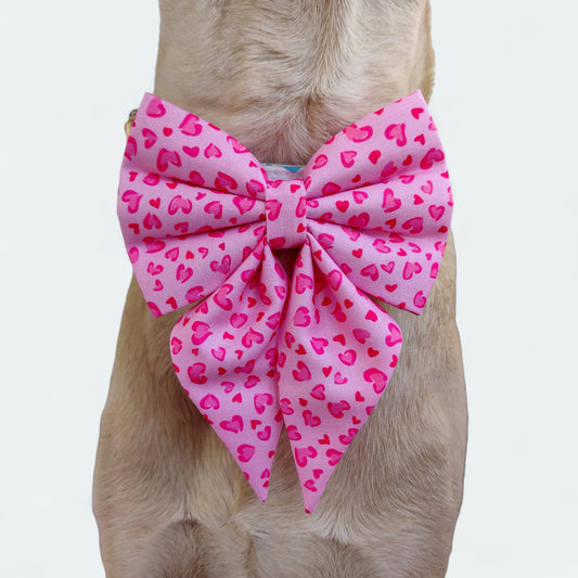 Love Leopard Sailor Bow for Dogs