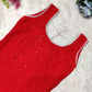 Red Chikankari woman's Kurta
