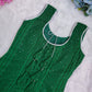 Green Chikankari Dog Kurta + Woman's Kurta + Paw Rakhi