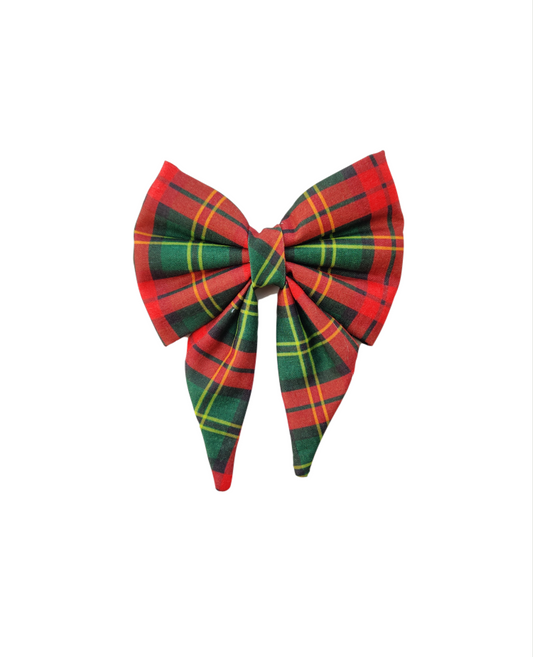 Christmas Plaid Sailor Bow