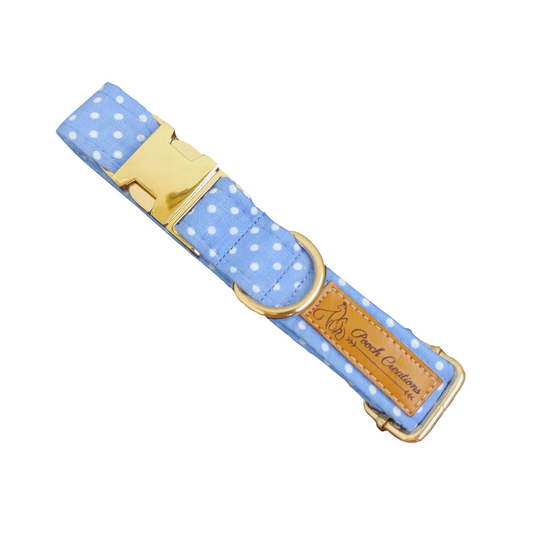 Light Dotty Collar + Leash + Classic Bow