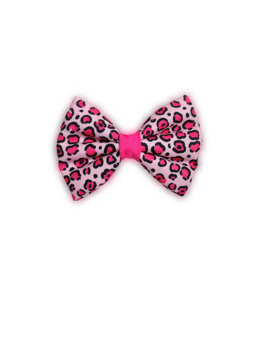 Pink Leopard Bowtie