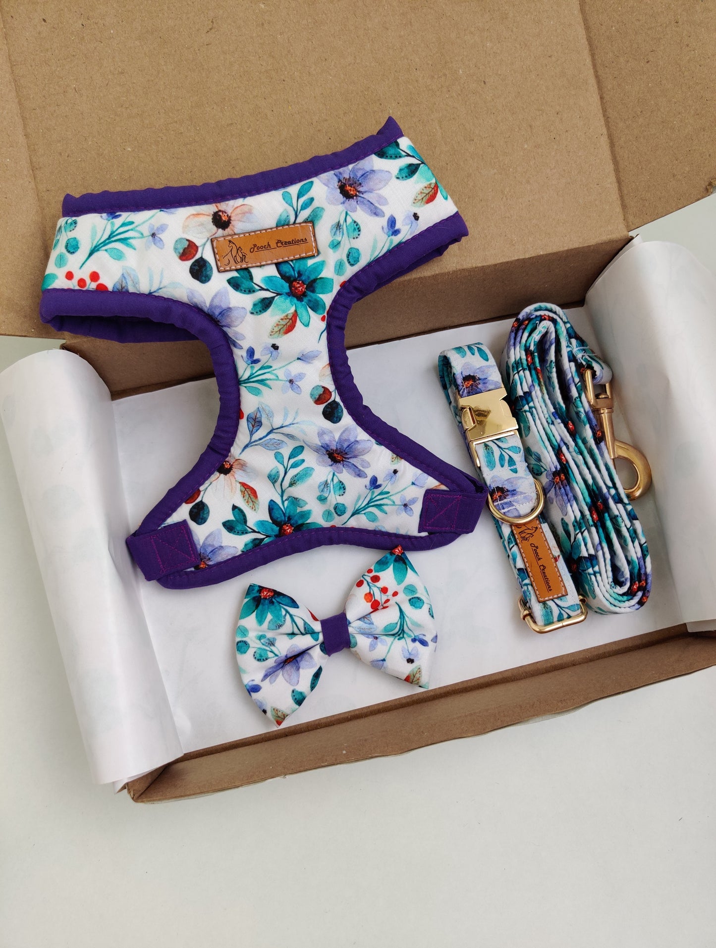 Petunia Harness + Collar + Leash + Classic Bow