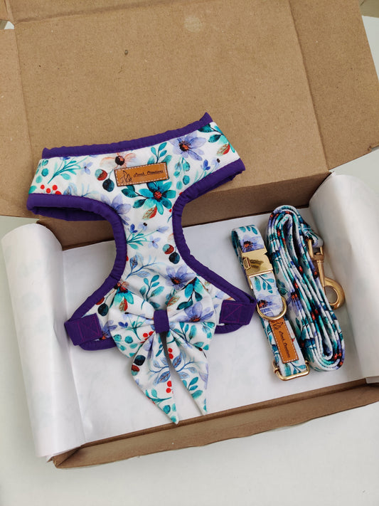 Petunia Harness + Collar + Leash + Sailor Bow
