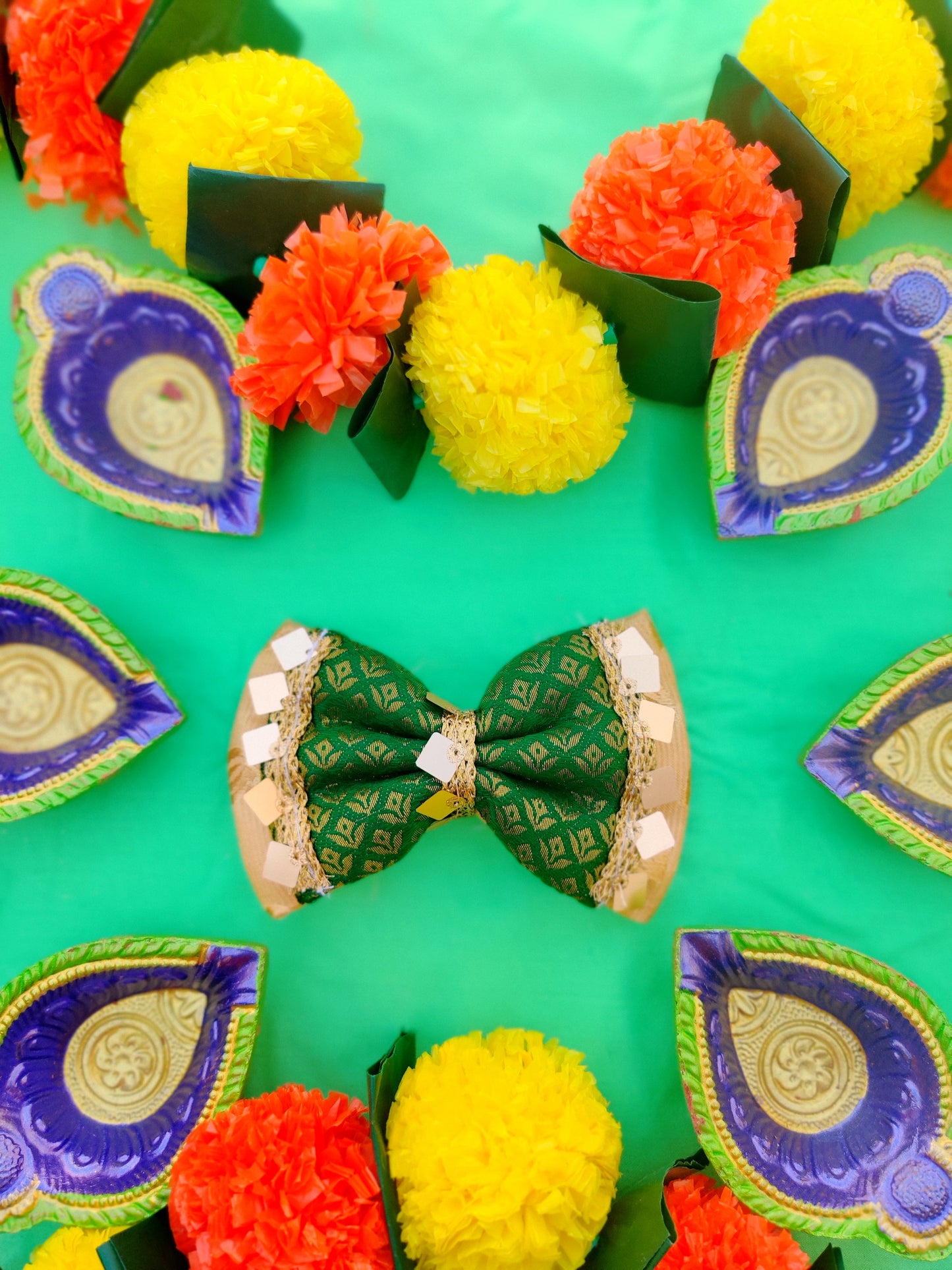 Festive Green Double Bow