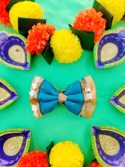 Festive Turquoise Double Bow