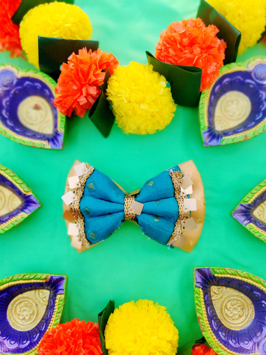 Festive Turquoise Double Bow