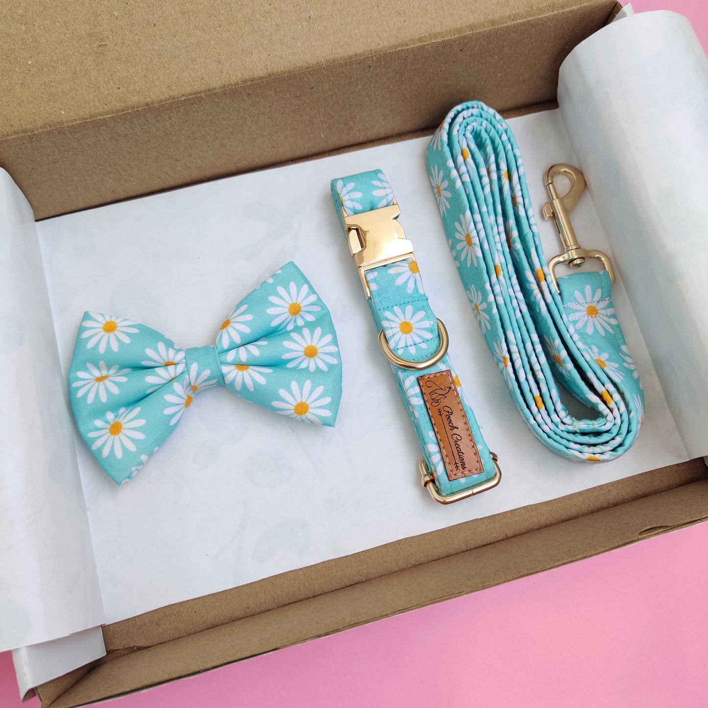 Daisy Collar + Leash + Classic Bow